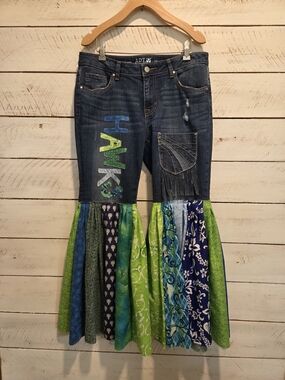 Seahawks Scrappy Jeans Boho Flare Jeans